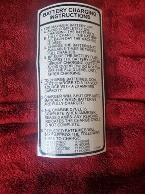 Battery Charge Instructions Replacement Decal JLG 1701695 NEW Unused condition